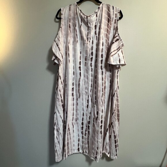 Kancystore Tie-Dye Cold Shoulder Swing Dress 4X - Picture 5 of 5